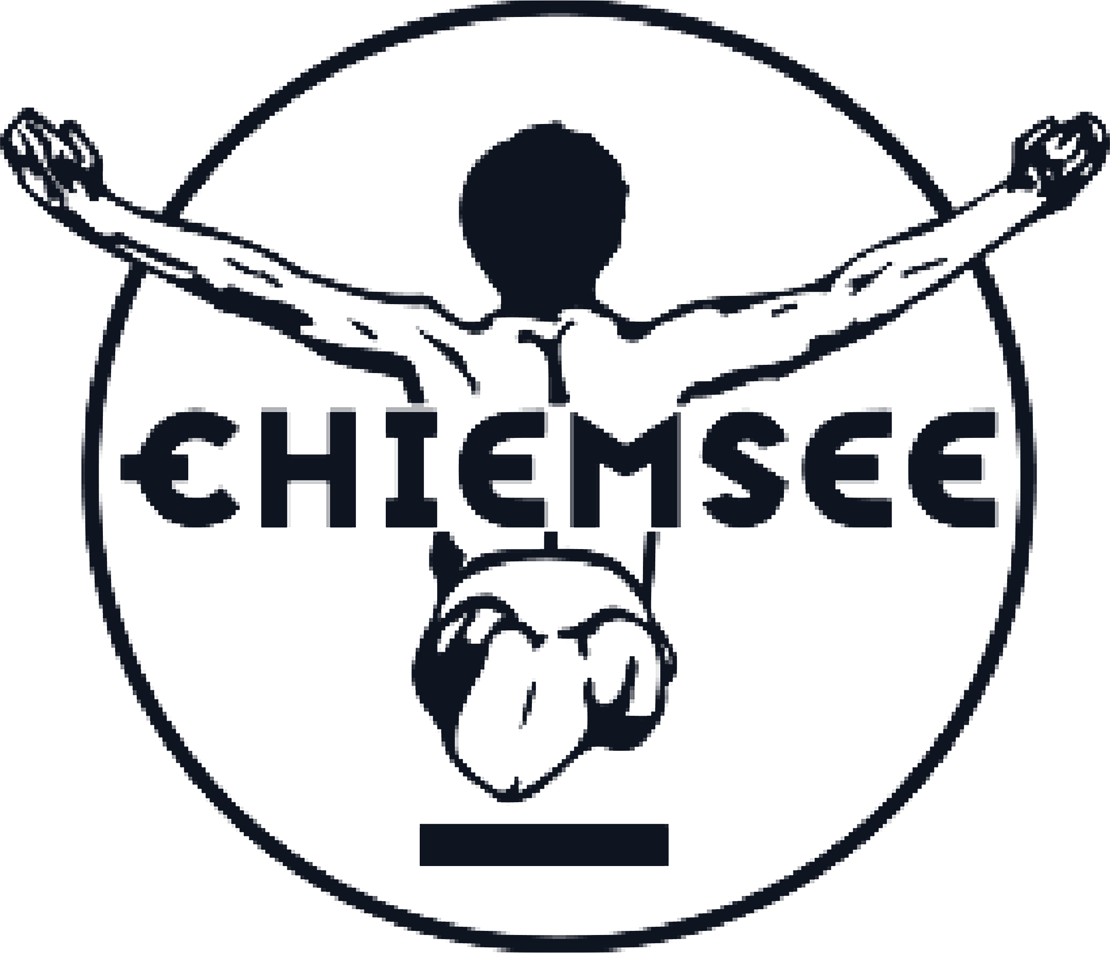 Chiemsee jumper badge — jumping windsurfer emblem
