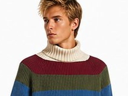 Template shop tile — a striped knitted jumper on a plain model shot